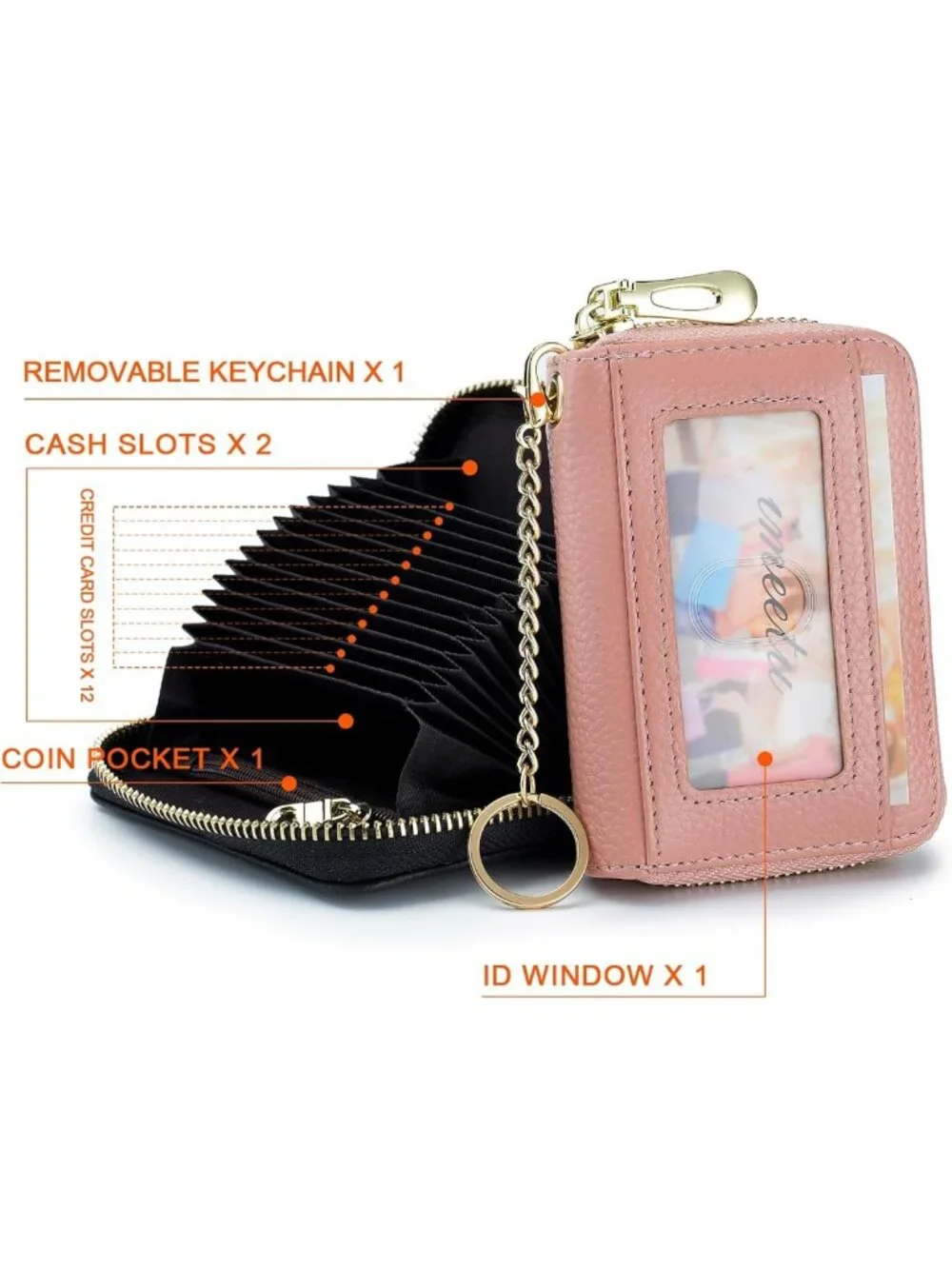 Stylish RFID Credit Card Holder Wallet for Women - Compact Leather Card Case